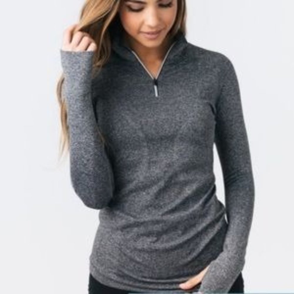 Zyia Quarter Zip Pullover With Thumbholes Women's Size Medium